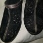 Black with Silver Suede Wedge Clog Ladies Size 8