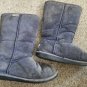 BEARPAW Blue Gray Emma Tall Suede Sherpa Lined Boots Ladies Size 10