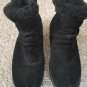 BASS Natasha Black Suede Ankle Boots Faux Shearling Trim Ladies Size 6