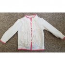 MACY’S White with Pink Ruffled Zip Front Jacket Girls Size 12 months
