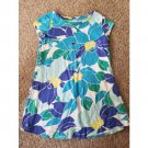 GYMBOREE Blue Tropical Floral Print Short Sleeved Dress Girls Size 5-6