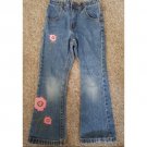 JORDACHE Floral Applique Flare Leg Denim Jeans Girls Size 5