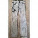 IMPERIAL STAR Acid Washed Beaded Denim Jeans Girls Size 10