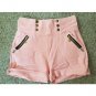 Pink Stretchy Button and Zipper Accented Shorts Ladies Juniors SMALL