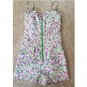 CARMIN Purple and Green Floral Print Romper Juniors SMALL Sweetheart Neck
