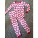 CARTER’S Pink Heart Print Long Sleeved Cotton Pajamas Girls Size 5