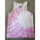 CAT & JACK Pink and White Tie Dye Twisted Back Tank Girls Size 14-16