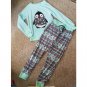 SLEEP & CO Plush Blue-Green Penguin Fleece Pajamas Ladies M Size 8-10