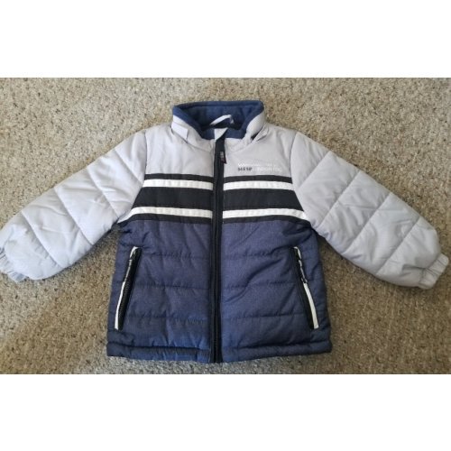 LONDON FOG Gray and Blue Puffer Winter Jacket Parka Boys size 2T