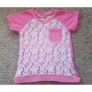 SPEECHLESS Lace Front Pink Short Sleeved Top Girls Size 6