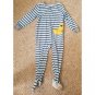 CARTER’S Blue Striped BULLDOZER One Piece Pajamas Boys Size 4T