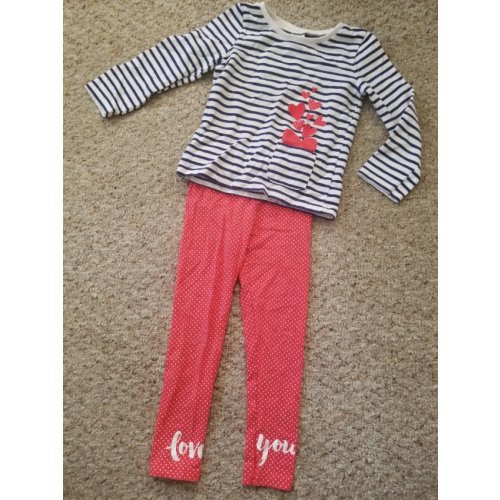 CARTER&acirc;��S Blue and Pink LOVE YOU Legging Pant Set Girls Size 4T