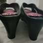 KELLY & KATIE Black Open Toe Wedge Shoe Ladies Size 8