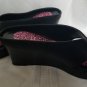 KELLY & KATIE Black Open Toe Wedge Shoe Ladies Size 8