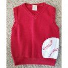 GYMBOREE Red Baseball Knit Sweater Vest Boys 18-24 months
