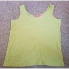 WOMAN WITHIN Lime Green Ribbed Tank Top Plus Size 2X