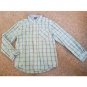 TOMMY HILFIGER Blue Green Plaid Long Sleeved Button Front Shirt Boys Size 8-10