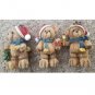 Lot of 3 Ceramic Christmas Bears Figurines