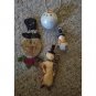 VINTAGE Lot of Country Prim Snowman Christmas Ornaments