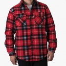 ZENTHACE Warm Sherpa Lined Fleece Red Black Plaid Flannel Shirt Jacket XL