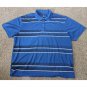 PGA TOUR Pro Series Blue Striped Dri Fit Short Sleeved Polo Mens XXL 2XLT