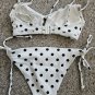 NEW Black and White Polka Dot PRIMARK String Bikini Size 2