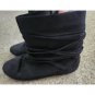 TEXAS 2 Black Suede Strappy Slouch Boots Ladies Size 11
