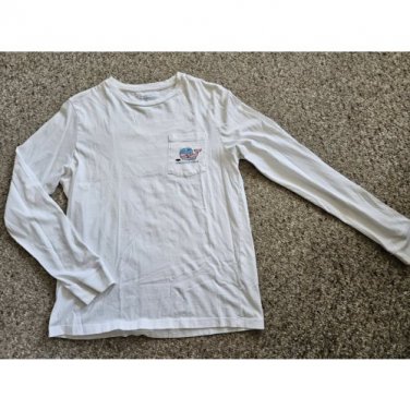 VINEYARD VINES White Long Sleeved Hockey Whale Top Boys L Size 16