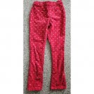 365 KIDS Red Sparkly Gold Heart Print Corduroy Pants Girls Size 7