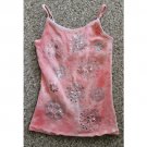 JUSTICE Pink Tie Dye Rhinestone and Glitter Tank Cami Top Girls Size 6-7