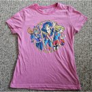 DC SUPER HERO GIRLS Pink Striped Short Sleeved Top Girls Size 14-16