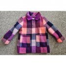 CAT & JACK Pink Purple Plaid Wool Coat Girls Size 2T