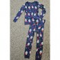 OLD NAVY Navy Blue Santa Print Long Sleeved Cotton Pajamas Boys Size 5T