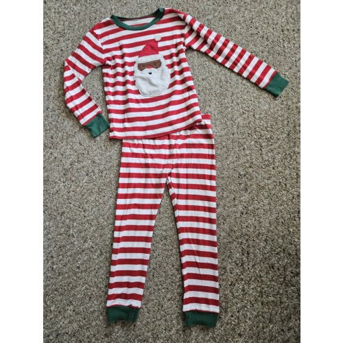 CARTER&acirc;��S Red White Striped SANTA Long Sleeved Cotton Pajamas Boys Size 5T