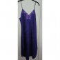 Vintage DEENA Purple Floral Lace Trim Chemise Nightgown Ladies Sm Med