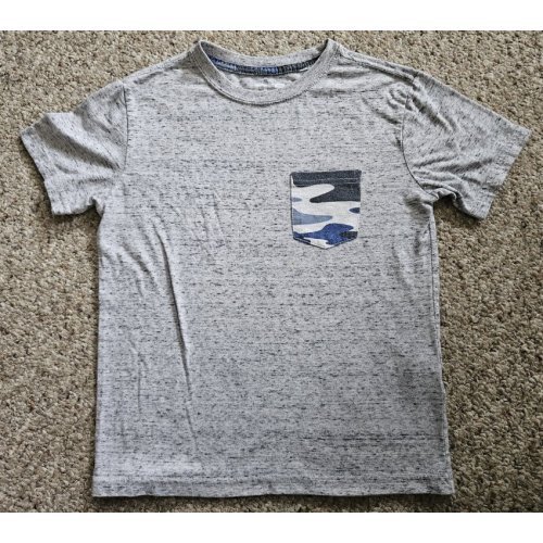 P.S. Aeropostale Gray Short Sleeved One Pocket Tee Boys Size 8