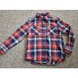 CHAPS Red and Blue Plaid Flannel Button Front Shirt Boys Size 6