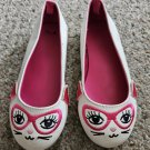 GYMBOREE White Kitty Face Slip On Shoes Youth Girls Size 11