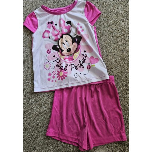 DISNEY Pink MINNIE MOUSE Silky Shortie Pajamas Girls Size 4T