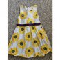 Yellow and White Sunflower Print Sleeveless Dress Girls 100 Size 4