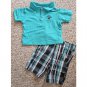 BEVERLY HILLS POLO CLUB Green and Black Short Set Boys 12 months