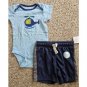 GERBER Blue Helicopter Bodysuit NWT Carter’s Shorts Boys Size 12 months