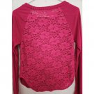 DELIA’S Pink Lace Back Lightweight Sweater Ladies XS