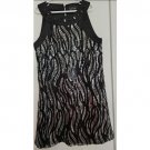 NICOLE MILLER Black Silver Sequined Tank Dress Girls Size 14