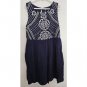SO Navy Blue and White Print Sleeveless Dress Girls Size 10