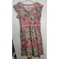 TEA COLLECTION Green and Pink Tropical Floral Print Dress Girls Size 10