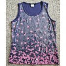 PEER TEE Purple Star Print Sequined Tank Top Girls L Size 10-12