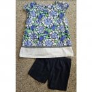 GYMBOREE Blue Floral Sleeveless Top GAP Blue Bike Shorts Girls Size 10