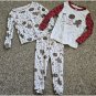 CHICK PEA 3 Piece Gingerbread Man Long Sleeved Cotton Pajamas Girls 24 months