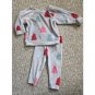 GARANIMALS Gray Pine Tree Print Soft Velour Pant Set Girls Size 12 months